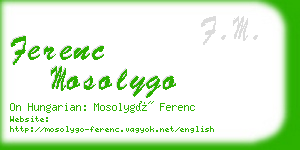 ferenc mosolygo business card